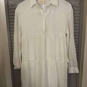 Madewell White Striped Dress